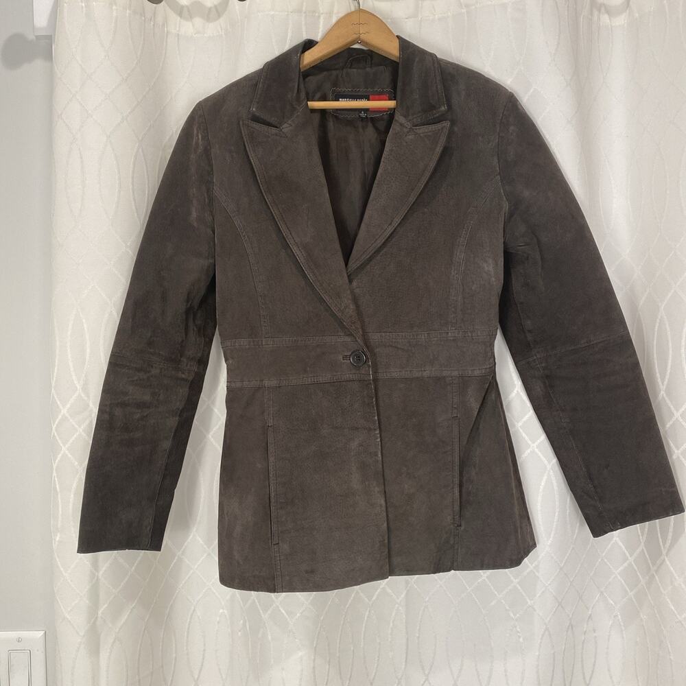 Marcelle Renee Women's Brown Suede Leather Jacket Small